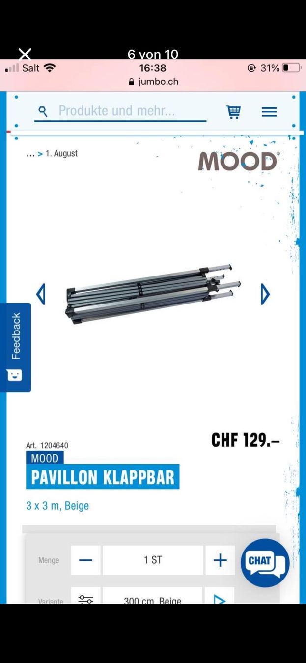 Tende & Padiglioni: Pavillon NEU zu verkaufen – Nuovo (secondo la descrizione) da Effretikon venduto da Pinky3117 6