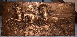 Wandbild aus Kupfer /  Tableau mural en cuivre 44 x 95 cm