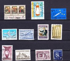Lot de11 timbres - Finlande - années 1960-80 - Obl.