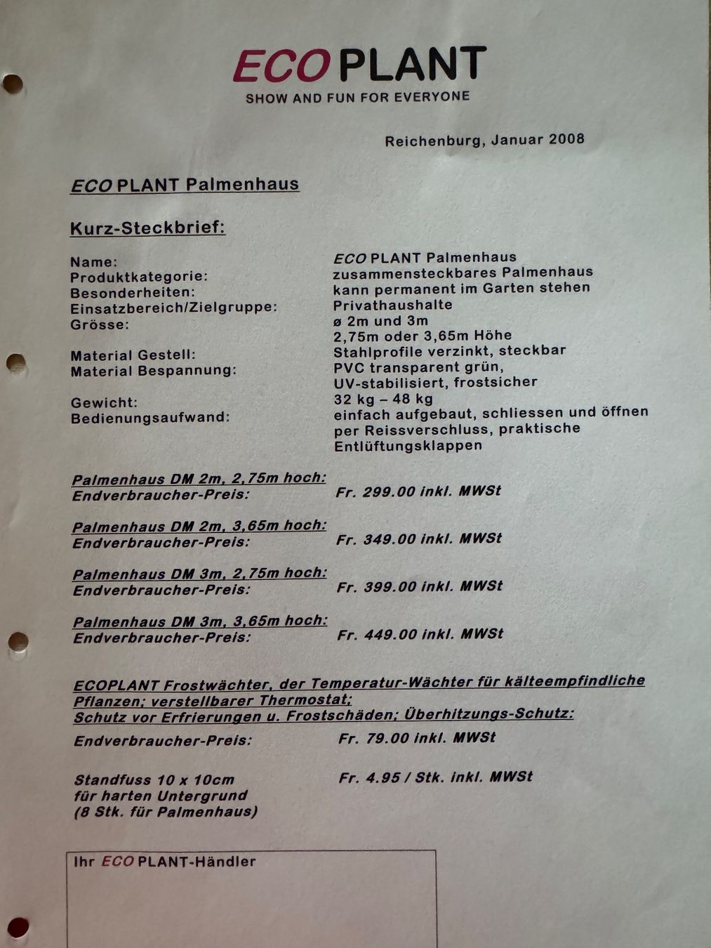 Casette da giardino & serre: EcoPlant Palmenhaus – Nuovo e nell'imballaggio originale da Bäretswil venduto da Mustang_66 1