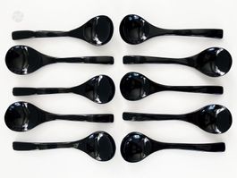 10 Löffel Suppenlöffel aus Japan Schwarz Ramen Asia