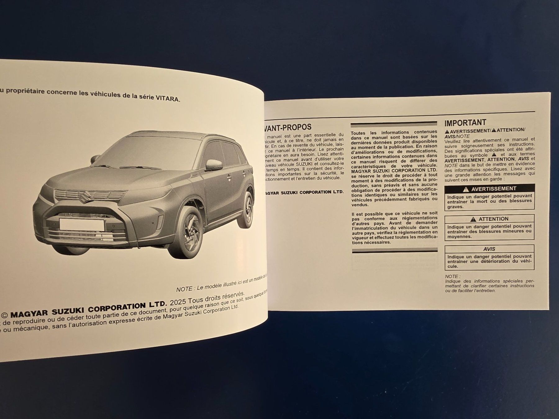 Libri: Manuel du Propriètaire Suzuki Vitara 2025 – Usato da Matten b. Interl venduto da Hardergarage 2