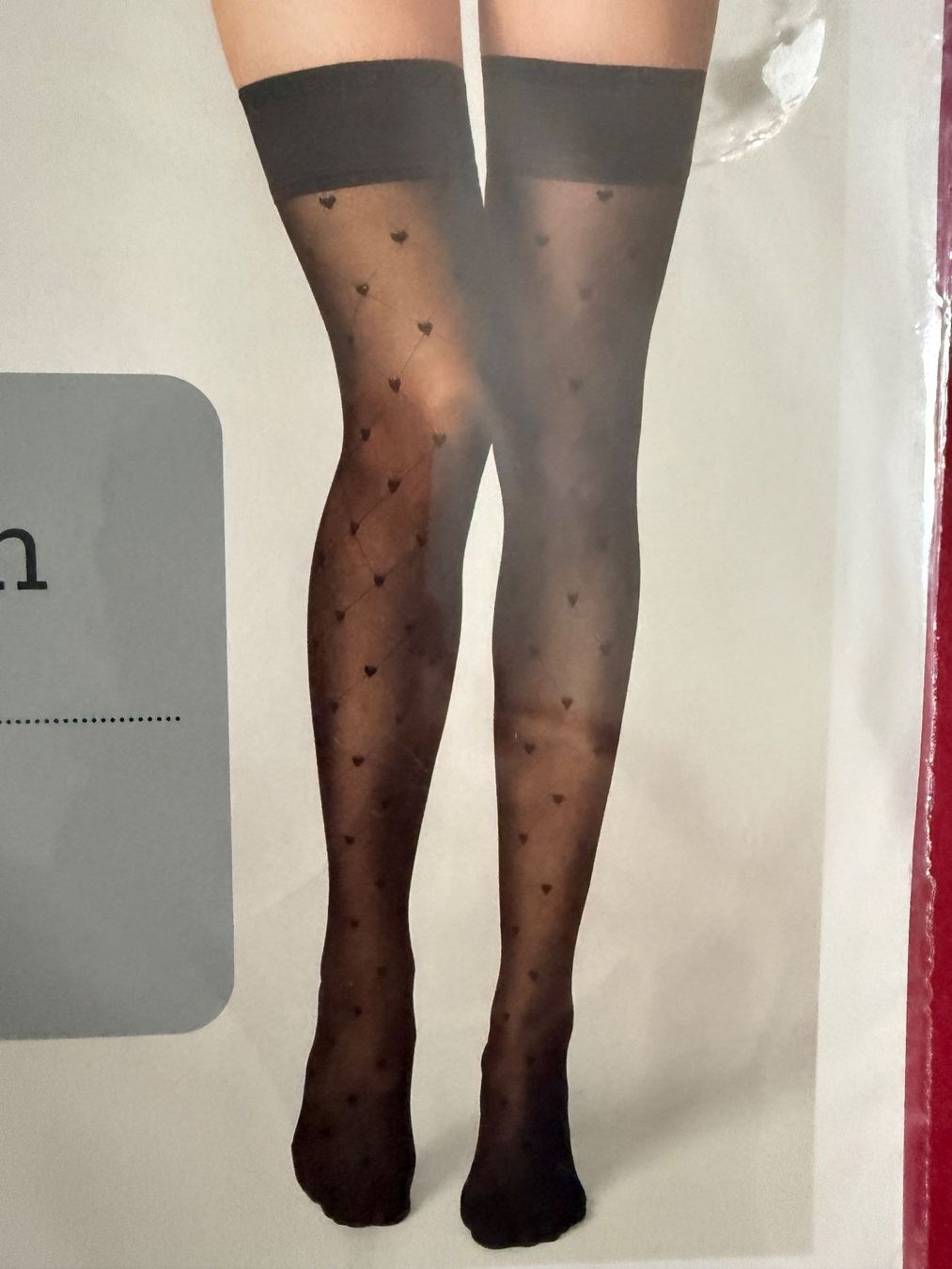 Migros Calze & Collant: MIGROS Essentials, Halterlose Strümpfe Herzen, Grösse S/M – Nuovo e nell'imballaggio originale da Rudolfstetten venduto da gst_g7xl 1