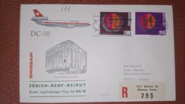 Swissair Zürich - Genf - Beirut 24.05.1975