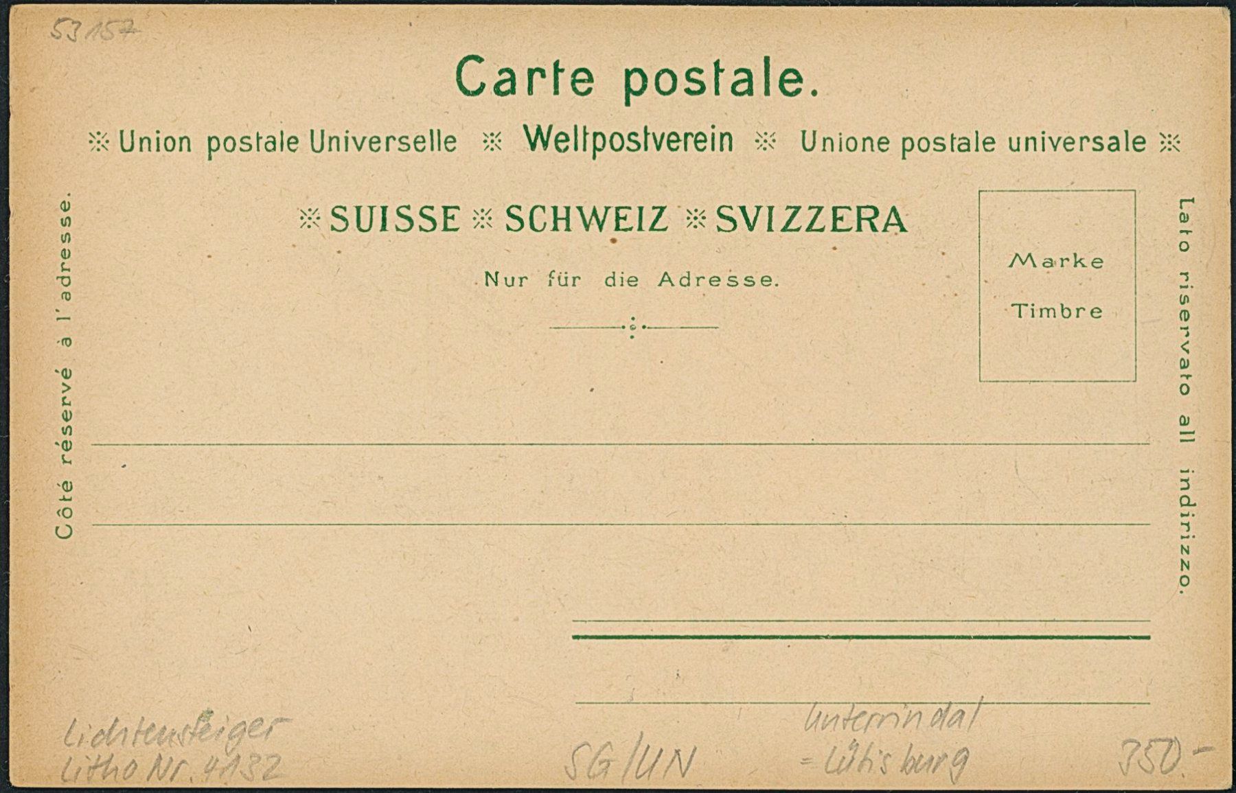 Cartoline postali: SG Unterrindal - Litho - Lütisburg – Nuovo (secondo la descrizione) da Schindellegi venduto da stationary 1