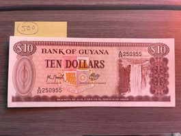 Bank of Guyana 10 Dollars Banknote