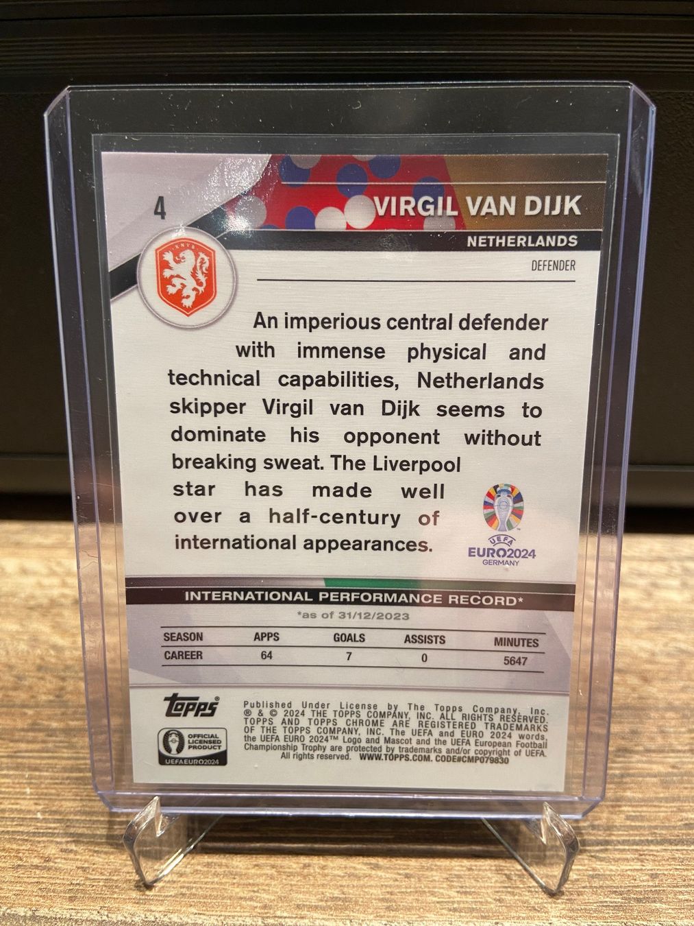 Topps Carte collezionabili: Virgil van Dijk Hero Variations Topps Chrome Uefa Euro 2024 – Usato da Dagmersellen venduto da dav_b656 1