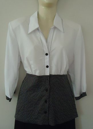 Damenbluse Schwarz - Weiss