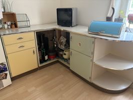 Vintage Küchenkorpus / Eckmöbel im Retrostil – 5-teilig