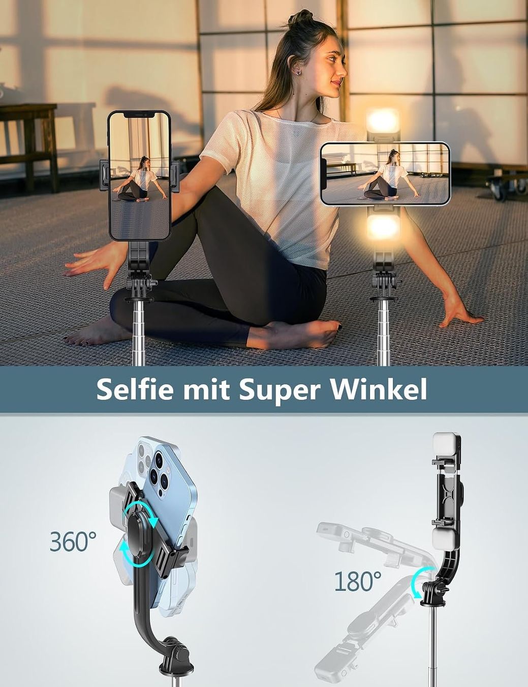 Treppiedi & Teste: Selfie Stick Stativ mit 2 Fülllichtern – Nuovo e nell'imballaggio originale da Rupperswil venduto da Cordi79 5