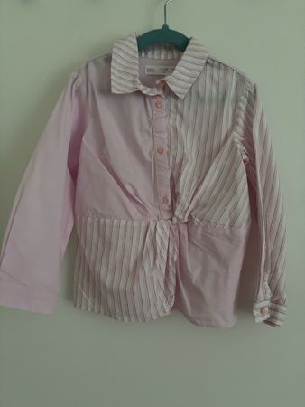 Mädchen Hemd Zara Grösse 5-6 Jahre / 116 Pink gestreift