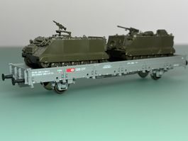 SBB CFF Rungenwagen Ks mit 2x M 113 Schweizer Armee