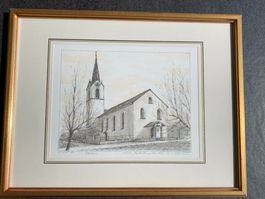 Widnau alte Kirch Litho 51/100 selten rar 36,0x 27,5cm