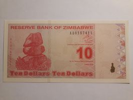 ZIMBABWE - 10 Dollars 2009 UNC (AA0157411)
