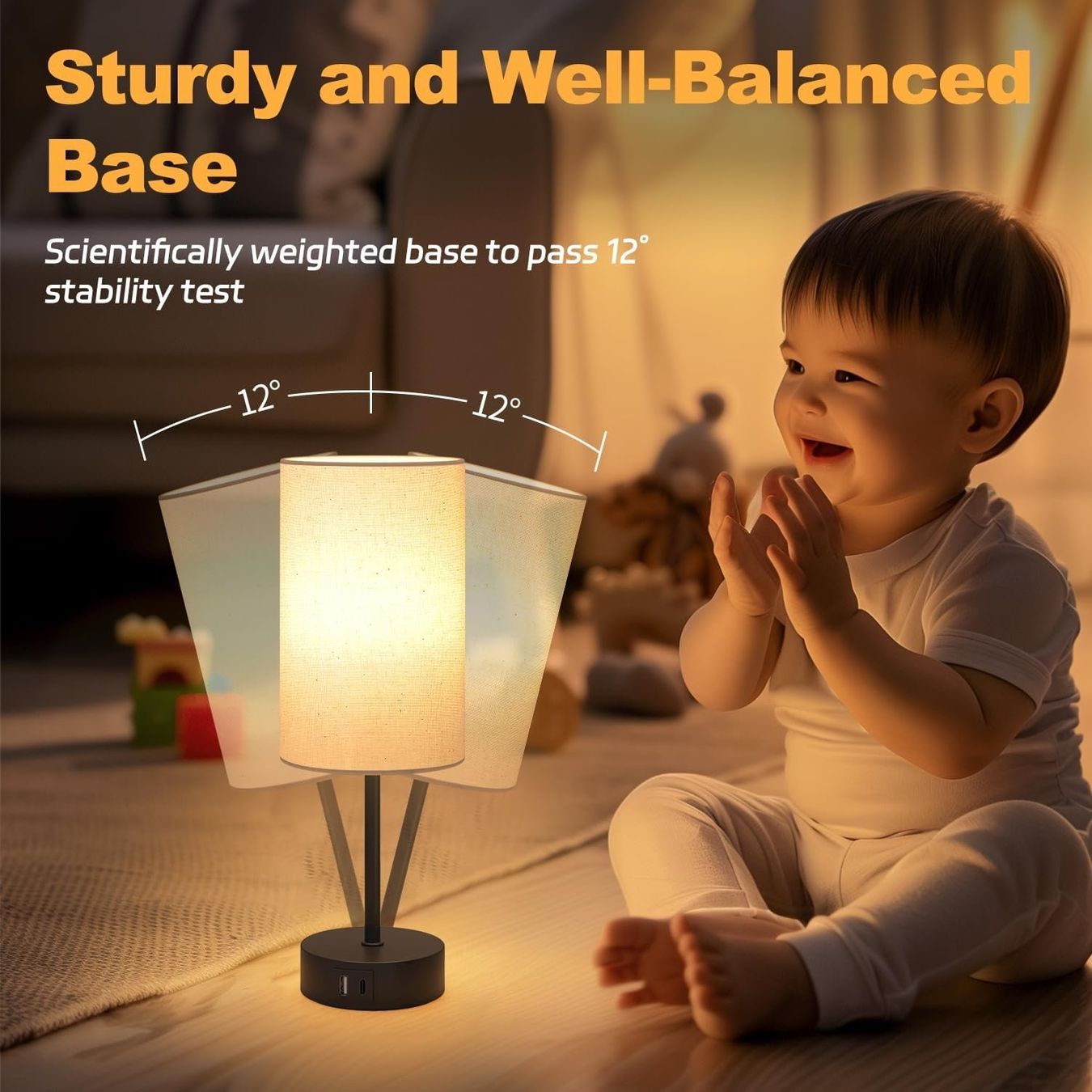 Lampade: Nachttischlampe Touch Dimmbar USB-A+C Leinen – Nuovo e nell'imballaggio originale da Nuglar venduto da SmartLiving24 6