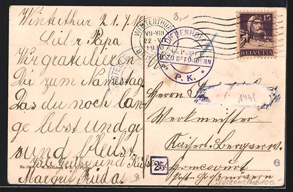 Cartoline postali: Winterthur, Blick auf das Brühlbergquar – Usato da Berlin venduto da bartko-reher 1