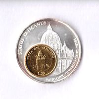 Medaille mit eingefügter Münze,Vatikan, Cathedrale St. Petri