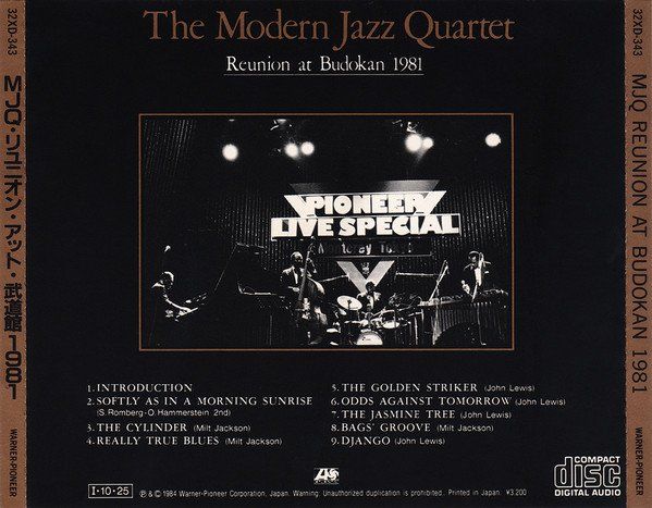 CD: Live - Modern Jazz Quartet - John Lewis, Percy Heath, C.Kay – Usato da Unterbäch venduto da rubicon2012 1