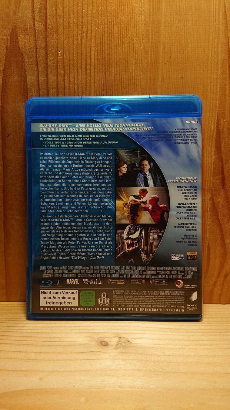 Tous les DVDs: SPIDER-MAN 3 Blu-Ray – D'occasion à Wilderswil par Exebub 1