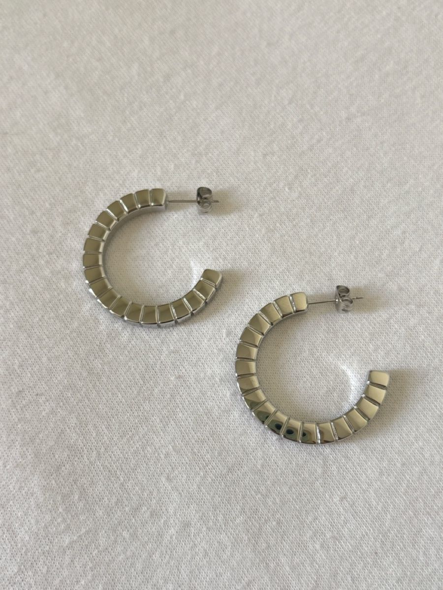 Purelei Orecchini pendenti & Orecchini a lobo: Purelei Hoop Earrings Silver Color - Never Worn – Nuovo (secondo la descrizione) da Zollikon venduto da ely.p