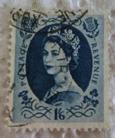 Timbre 1 schilling 6 pence 1952-53 Elizabeth II GB bleu-clai