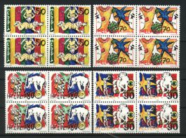 1992, Sonderpostmarken III Zirkuswelt, Viererblöcke **