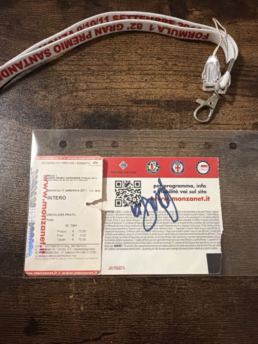 Autografi: Formel 1 Ticket Monza 2011mit Niki Lauda Unterschrift – Usato da Flawil venduto da History03 1