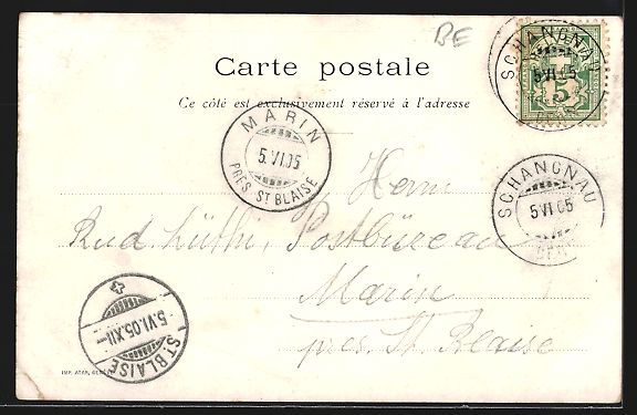 Cartoline postali: Schangnau, Teilansicht mit Kirche u. Hoh – Usato da Berlin venduto da bartko-reher 1
