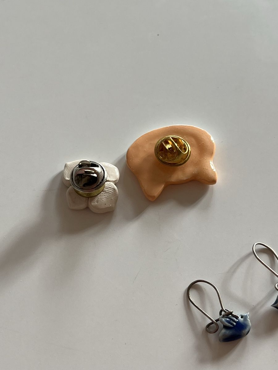Orecchini pendenti & Orecchini a lobo: Keramik-Ohrringe und Pins – Usato da Zürich venduto da vintage_for_you 1