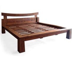 Bett Einzelbett Doppelbett Schlafzimmerbett Teak Holzbett