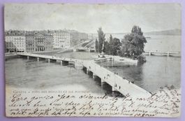 Genève - Pont des Bergues et Ile Rousseau