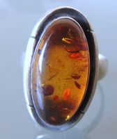 Bernstein Silber 800 Fingerring Gr. 59