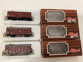 Liliput H0, drei Güterwagen der DB, 235 00, Top, Neuwertig