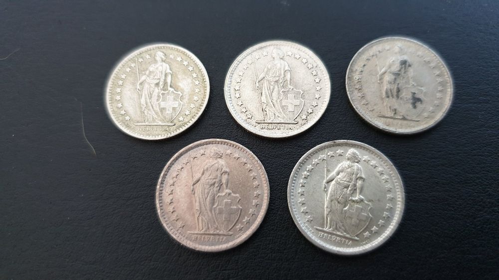 50 Rappen Silber Jahrgang 1957, 1959. 1960 und 1964 und 1965 (Gebraucht ...