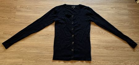 Schwarzer Cardigan / Strickjacke im Retro Look / 50er Jahre