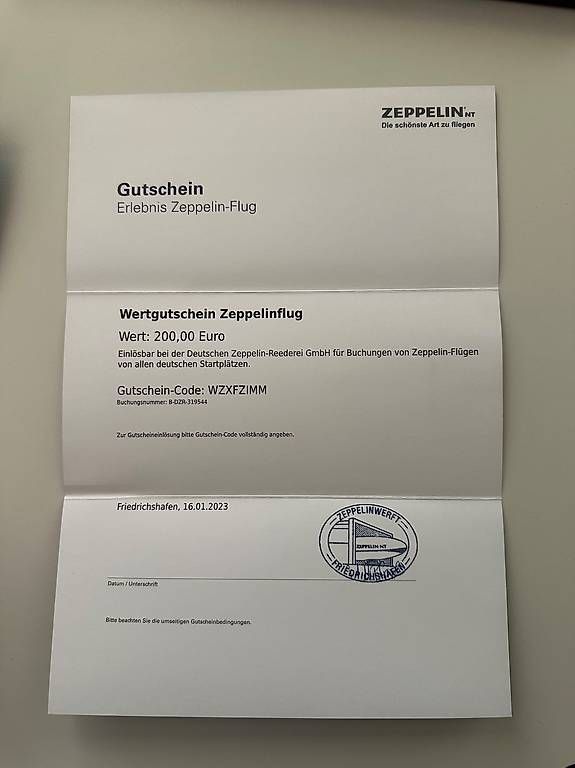 Tous les timbres: Erlebnis Zeppelin-Flug – D'occasion à Jegenstorf par Chilipepper 1