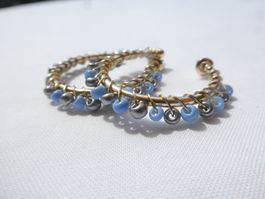 Creolen mit Rocailles-Perlen, Modeschmuck, neu