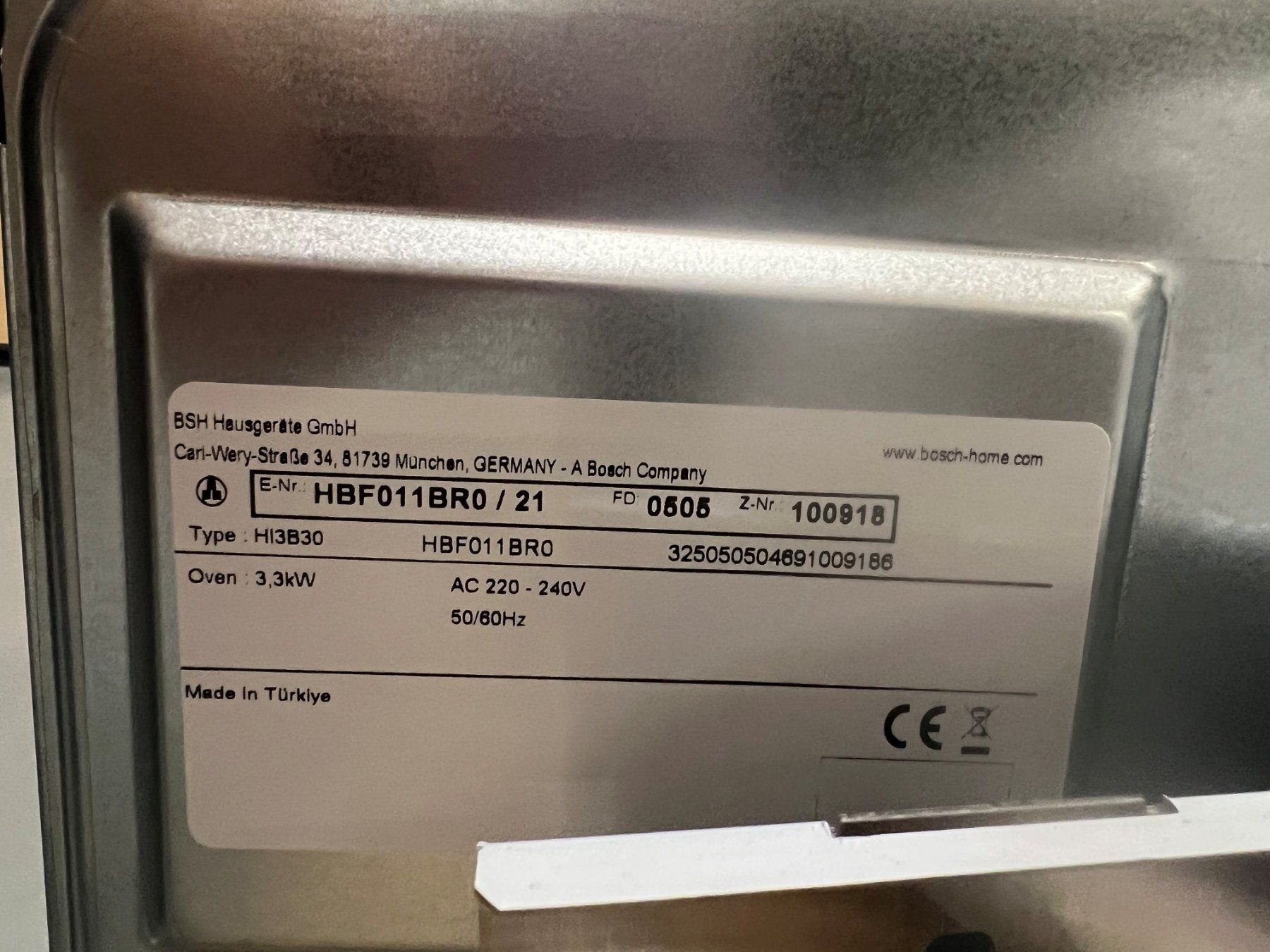 Bosch Backöfen: occ. Bosch HBF011BR0 Backofen 230V – Neu (gemäss Beschreibung) aus Buchs SG von Frankenspalter_Buchs 2