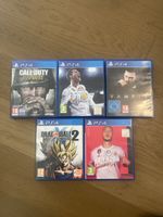 5 Video Games for PS4, Various Titles, Used Condition
