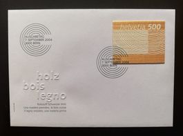 Schweiz FDC Sondermarke Rohstoff Holz, 2004