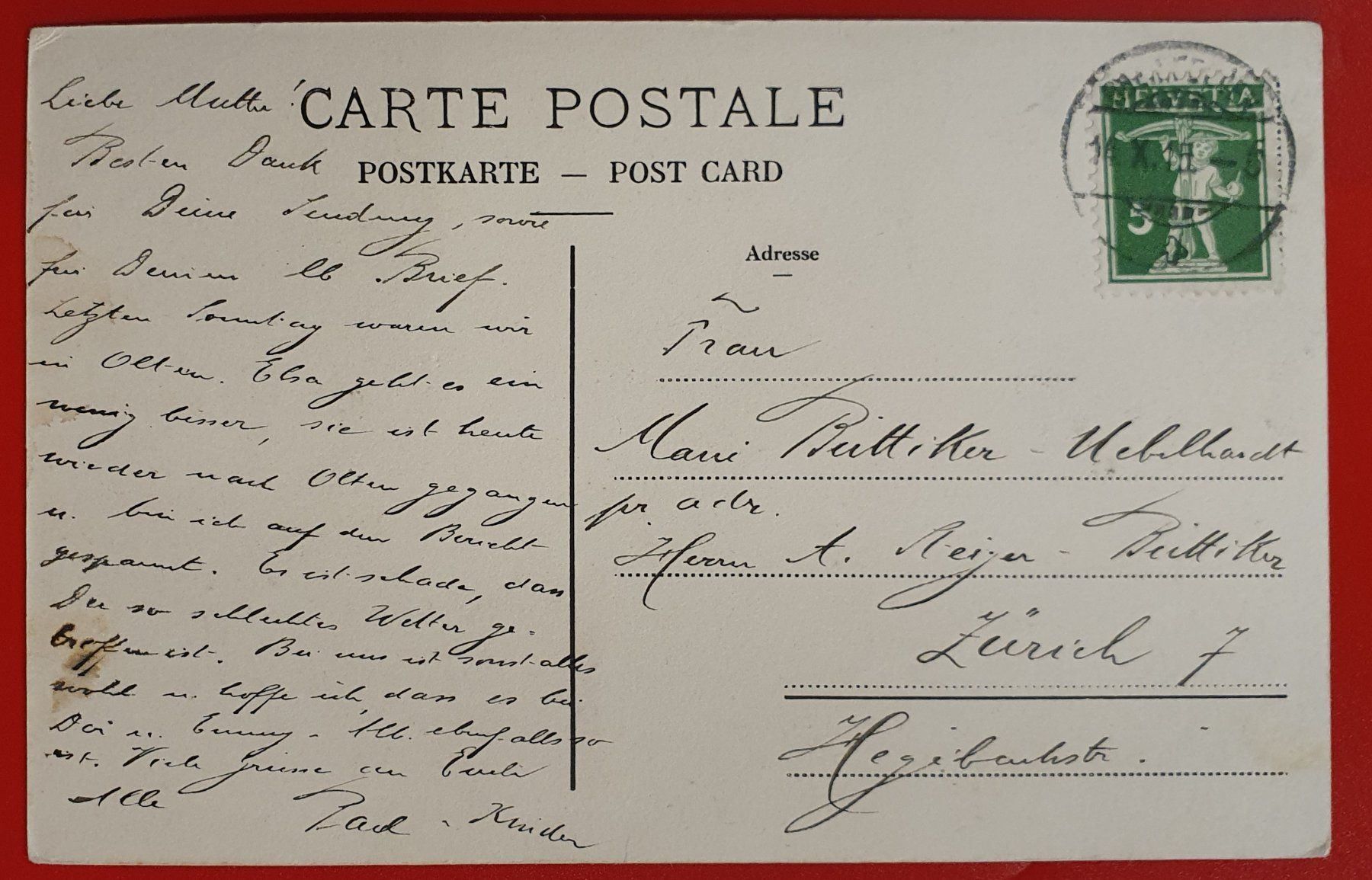 Cartoline postali: Rheinfelden 1915 - Ersparniskasse – Usato da Kreuzlingen venduto da Rschweiz1 1