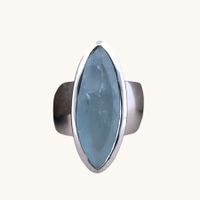 Silberring mit Aquamarin, Gr. 54