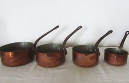 4er Set Kupferpfannen
