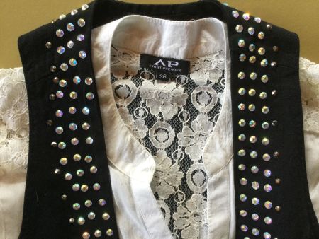 AP Avanti-Premiere Bluse mit Weste Strass Grösse 36, 2-Teil