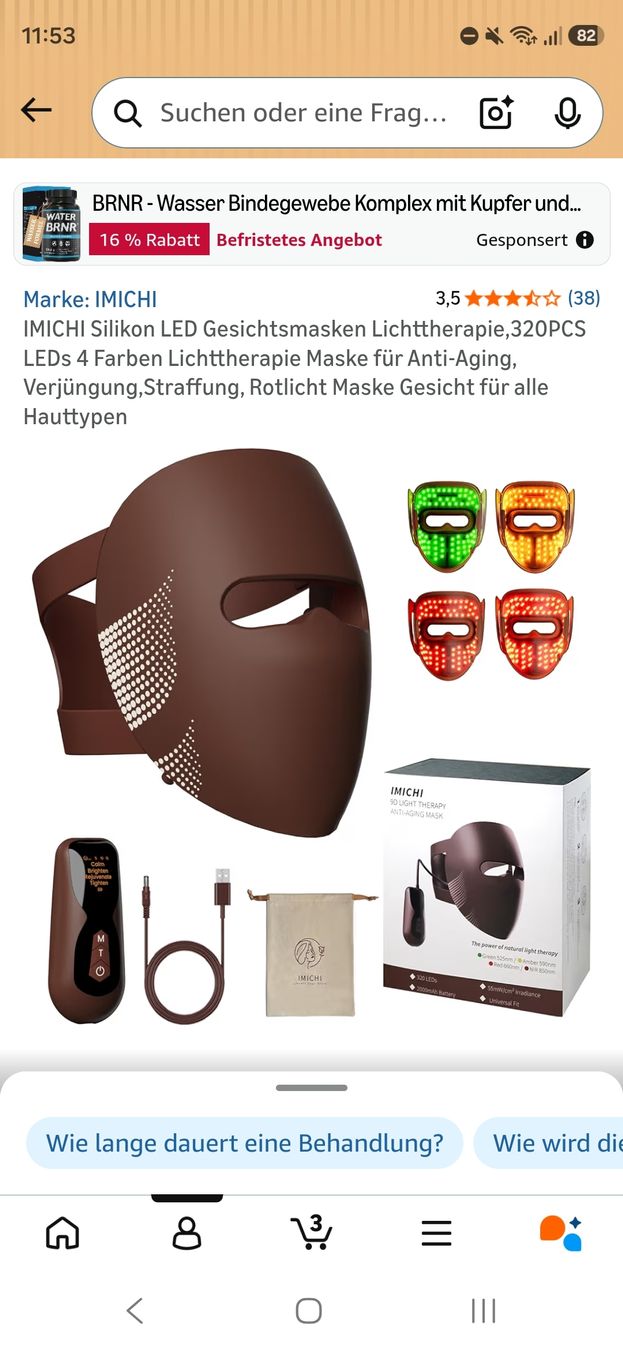 Protezione per viso e udito: LED Gesichtsmaske – Usato da Rorbas venduto da Diana_279 5