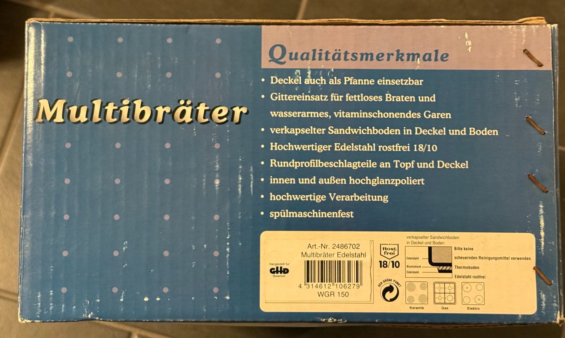 Pentole: Multibräter Schmortopf NEU / Edelstahl / Rostfrei / 70% – Nuovo e nell'imballaggio originale da Wangen b. Olten venduto da Chess78 1