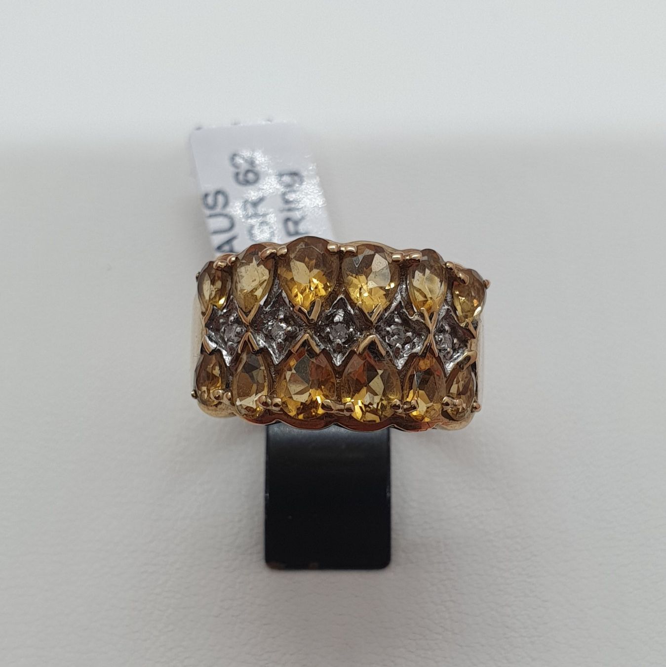 Anelli: Echt 8K Gold Diamant - Citrin Ring – Usato da Luzern venduto da Luzern-Goldhaus