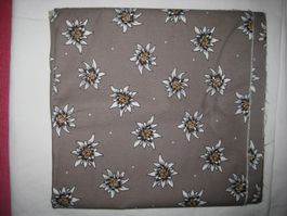 Baumwollstoff taupe mit Edelweiss