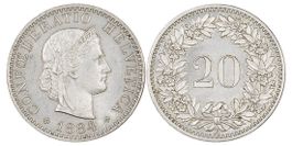 20 Rappen von 1884 (Unzirkuliert)