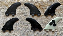 Surfbrett Finnen FCS 1 G5 Set gebraucht schwarz weiss